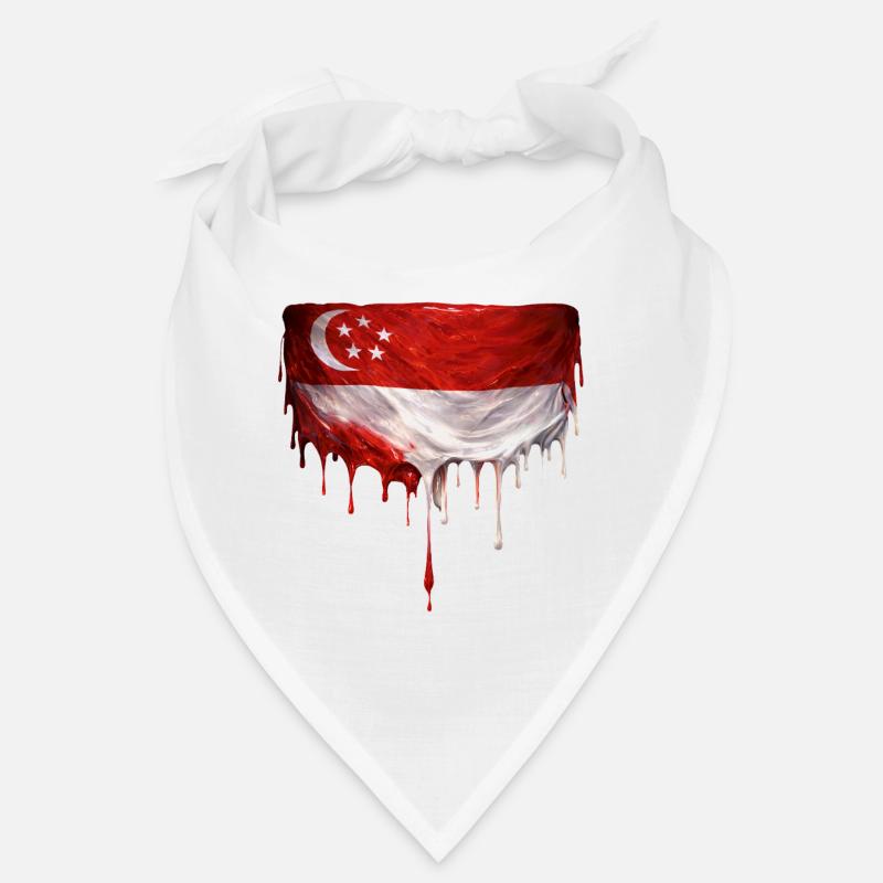 Drapeaux de Singapour dégoulinant d’art Bandana