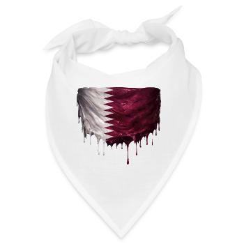 Katar Flagge im Tropfen Graffiti - Bandana - Weiß - Vorne