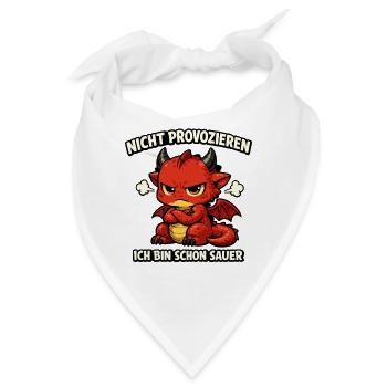 Nicht provozieren Drachen Spruch im Comicstil - Bandana - Weiß - Vorne