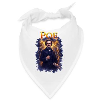 Edgar Allan Poe Porträt - Bandana - Weiß - Vorne