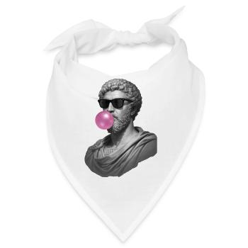 Marcus Aurelius mit Kaugummi und Sonnenbrille - Bandana - Weiß - Vorne
