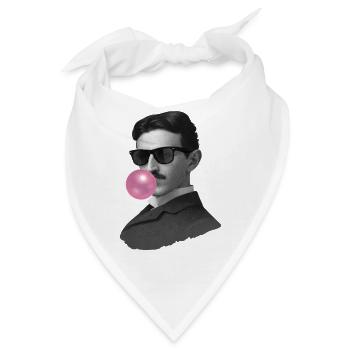 Nikola mit Kaugummi und Sonnenbrille - Bandana - Weiß - Vorne