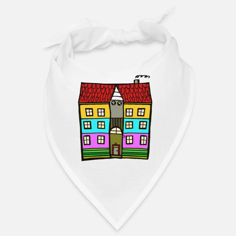Buntes Haus Illustration Wohnhaus Bandana