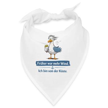 Küstenmöwe mit Pommes früher war mehr Wind  - Bandana - Weiß - Vorne