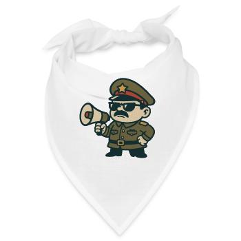 Retro-Sergeant-Megafon - Bandana - Weiß - Vorne