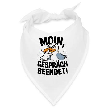  Moin Gespräch Beendet Möwe Nordsee Lustiger - Bandana - Weiß - Vorne