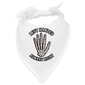 Left Handed Always Right Skelett Hand - Bandana - Weiß - Vorne