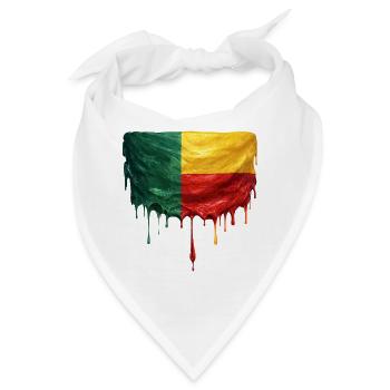 Benin Flagge im Tropfenstil - Bandana - Weiß - Vorne