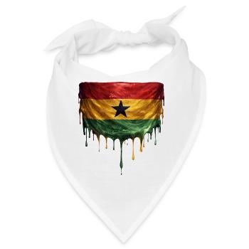 Ghana Flaggen Tropfenkunst - Bandana - Weiß - Vorne