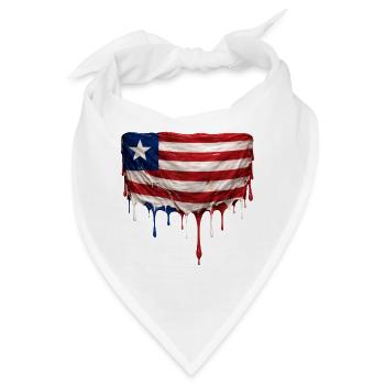 Liberia Flagge in Tropfenkunst - Bandana - Weiß - Vorne