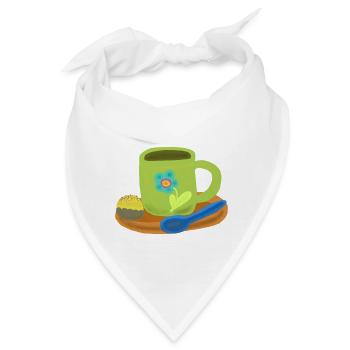 Tasse Kaffee Praline Konditor Genuss  - Bandana - Weiß - Vorne