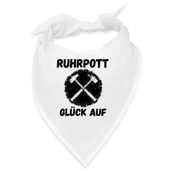 Hammerkreuz im Kreis – Grunge Stil - Bandana - Weiß - Vorne