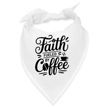 Faith Fueled By Coffee Kaffeeliebe Spruch - Bandana - Weiß - Vorne