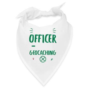 Geocaching Officer Outdoor Hobby Design - Bandana - Weiß - Vorne