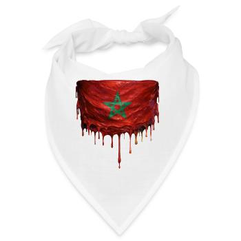 Morocco Flagge Tropfenkunst - Bandana - Weiß - Vorne