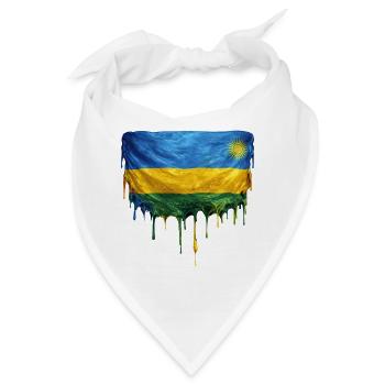 Tropfenkunst: Rwanda Flagge - Bandana - Weiß - Vorne