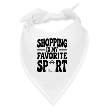 Einkaufen ist mein Lieblingssport - Bandana - Weiß - Vorne
