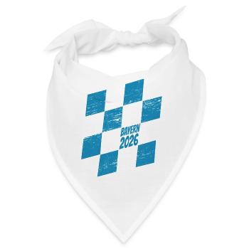 Bayern 2026 Rauten blau weiß - Bandana - Weiß - Vorne