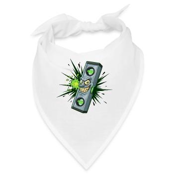 Grinsende Wasserwaage – Cartoon-Tool - Bandana - Weiß - Vorne