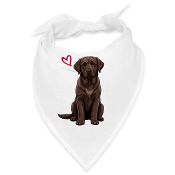 Brauner Labrador Retriever, Brauner Labrador - Bandana - Weiß - Vorne