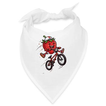 Lustige BMX Erdbeere Auf Dem Bike - Bandana - Weiß - Vorne