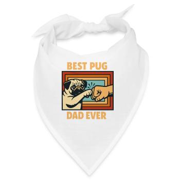 Bester Mopspapa aller Zeiten Mopsbesitzer Mopsliebhaber Vatertag - Bandana - Weiß - Vorne