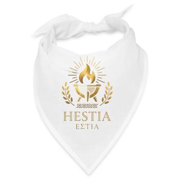 Hestia Flammenemblem mit Lorbeer - Bandana - Weiß - Vorne