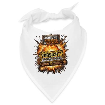 Explosiv Und Glücklich Pyro - Bandana - Weiß - Vorne