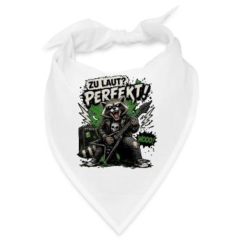 Raccoon Rocker Gitarre - Bandana - Weiß - Vorne