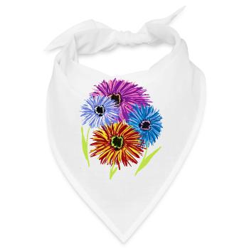 Blumen Sommer Garten Blume Blüten Flora - Bandana - Weiß - Vorne