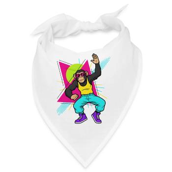 Heavy Metal Rocker Chimpanse Affe Rock Musik - Bandana - Weiß - Vorne