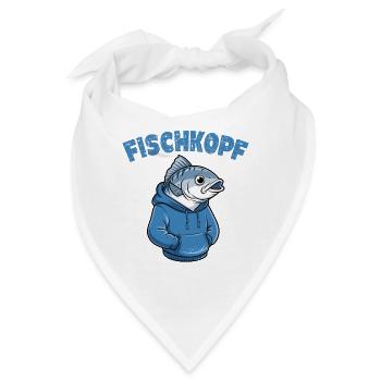  FISCHKOPF Lustiger Angler Spruch Norddeutscher - Bandana - Weiß - Vorne