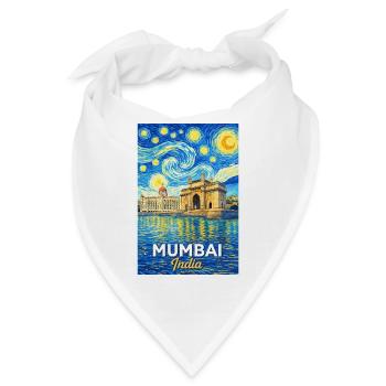 Mumbai Indien Sternennacht - Bandana - Weiß - Vorne