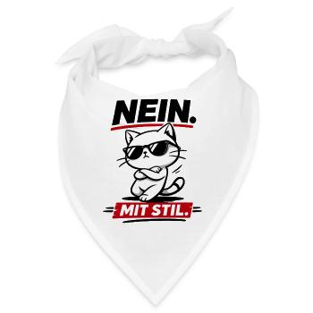 Coole Katze mit Stil lustig für Katzenfans - Bandana - Weiß - Vorne