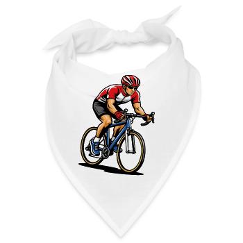 Radfahrer auf Rennrad mit voller Geschwindigkeit - Bandana - Weiß - Vorne
