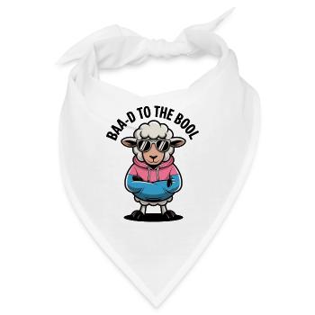  BAA-D TO THE BOOL Cool Nerdiges Schaf Für - Bandana - Weiß - Vorne