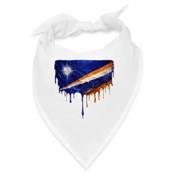 Marshallinseln tropfende Flagge - Bandana - Weiß - Vorne