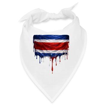 Costa Rica tropfende Flagge - Bandana - Weiß - Vorne