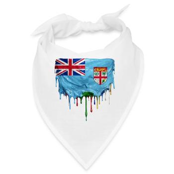 Fidschi tropfende Flagge - Bandana - Weiß - Vorne