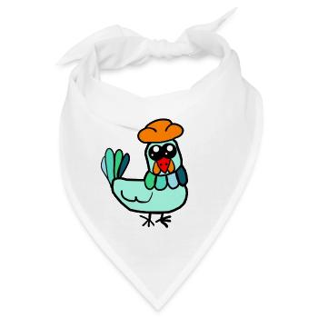 Huhn Henne Kinder Bauernhoftiere lustig - Bandana - Weiß - Vorne