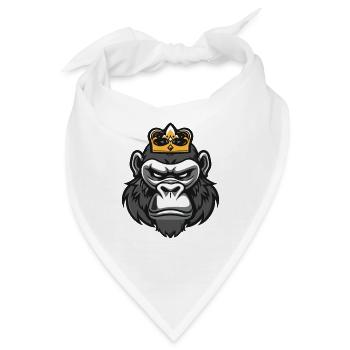 Gorilla Kopf Krone - Bandana - Weiß - Vorne