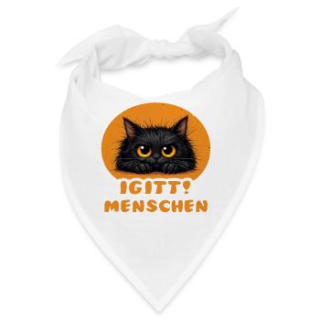 Lustige Igitt ! Menschen Katze - Bandana - Weiß - Vorne