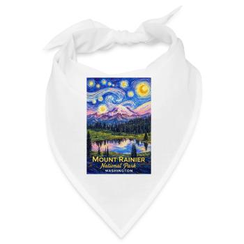 Mount Rainier Nationalpark, Washington - Bandana - Weiß - Vorne