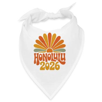 Honolulu 2026 Retro Sonnenburst - Bandana - Weiß - Vorne