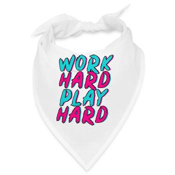 Work Hard Play Hard Neon Spaß - Bandana - Weiß - Vorne