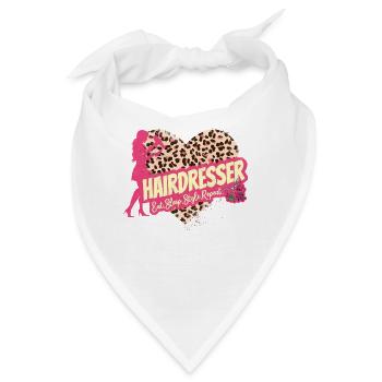 Friseuse Vintage Design für Hairdresser - Bandana - Weiß - Vorne