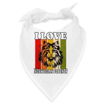 I Love Norwegian Forest - Bandana - Weiß - Vorne