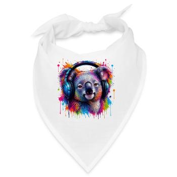 Kaleidoskop-Koala mit Kopfhörern - Bandana - Weiß - Vorne