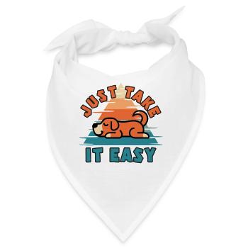 Ganz ruhig, Retro Dog - Bandana - Weiß - Vorne