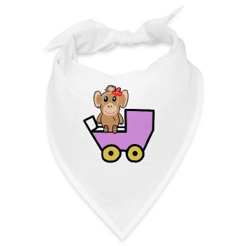 Baby Affe Kind Affen lustig Kinder - Bandana - Weiß - Vorne